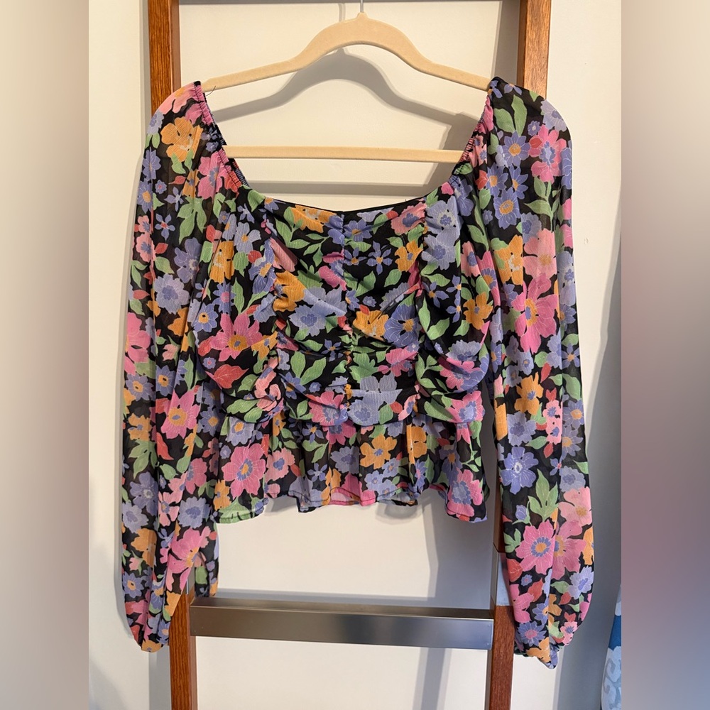 Pink Lily - Not Like a Regular Mom Black Floral Blouse